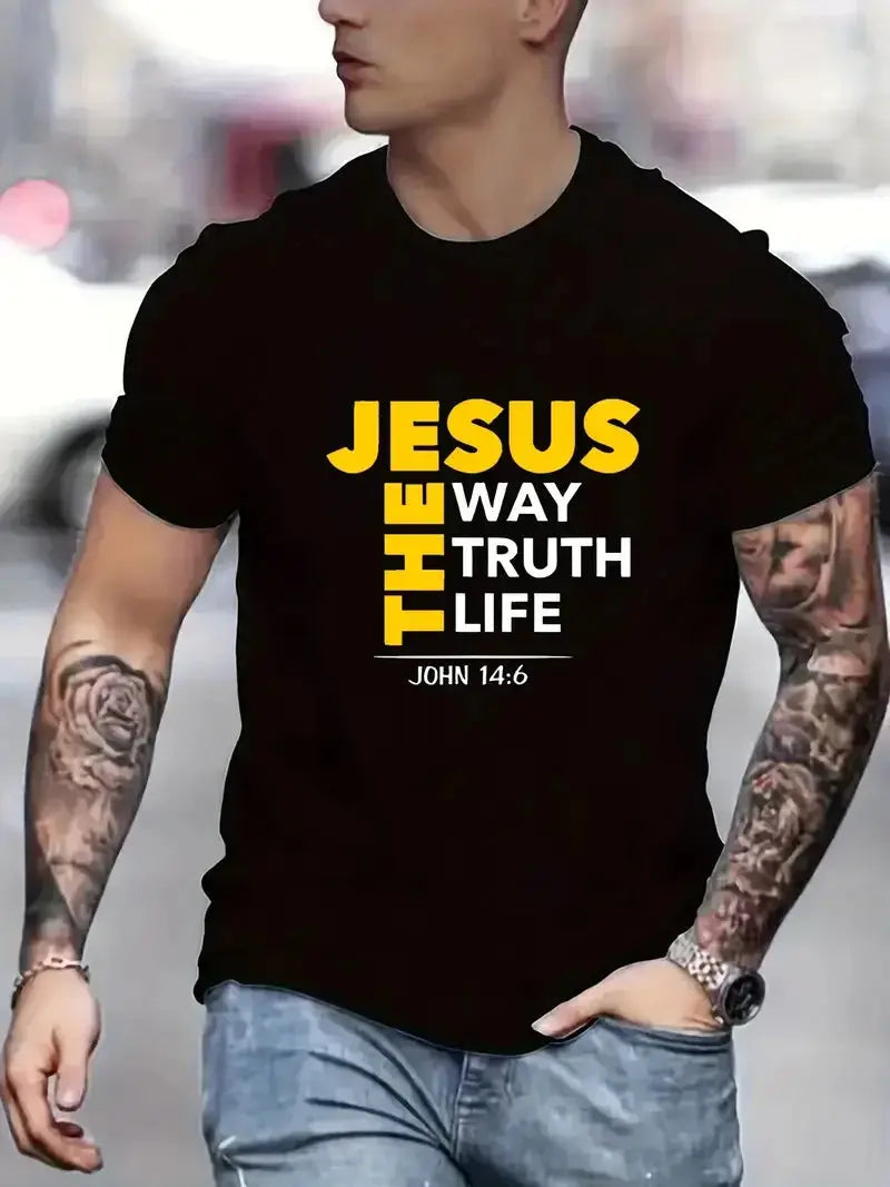 T-shirt Jesus way truth life pour homme Creativity Design Toys Store