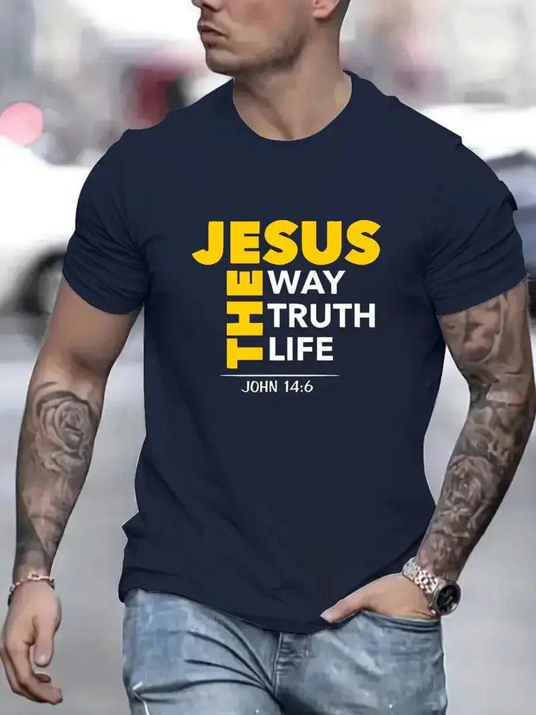 T-shirt Jesus way truth life pour homme Creativity Design Toys Store