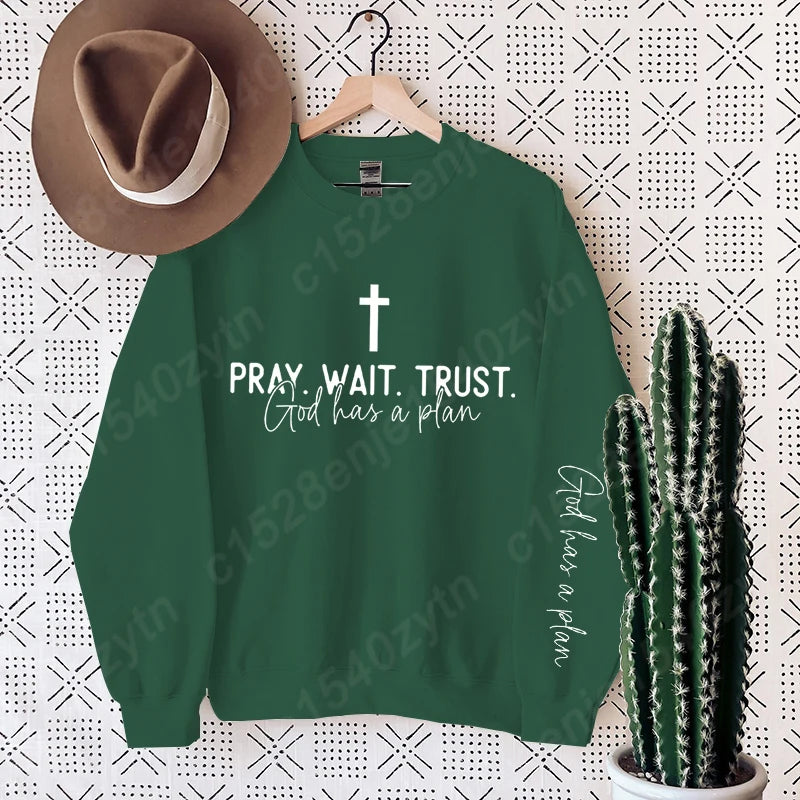 Uplifting Christian Quote Crewneck Sweatshirt, Long Sleeve, Women's Fashion Oversized Sweatshirts, Inspirational Print Pullovers Havre de foi