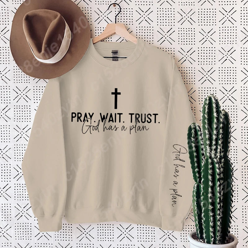Uplifting Christian Quote Crewneck Sweatshirt, Long Sleeve, Women's Fashion Oversized Sweatshirts, Inspirational Print Pullovers Havre de foi