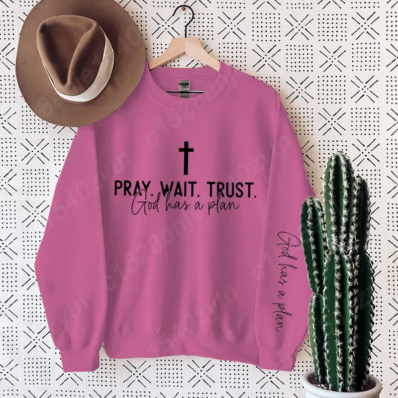 Uplifting Christian Quote Crewneck Sweatshirt, Long Sleeve, Women's Fashion Oversized Sweatshirts, Inspirational Print Pullovers Havre de foi