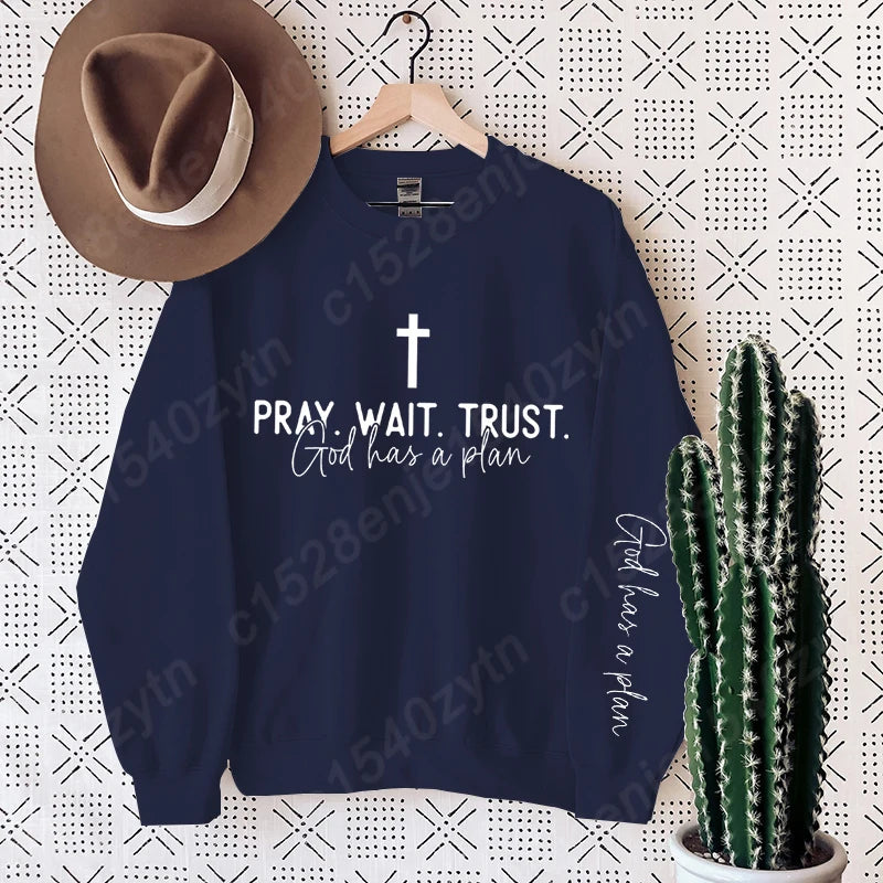 Uplifting Christian Quote Crewneck Sweatshirt, Long Sleeve, Women's Fashion Oversized Sweatshirts, Inspirational Print Pullovers Havre de foi