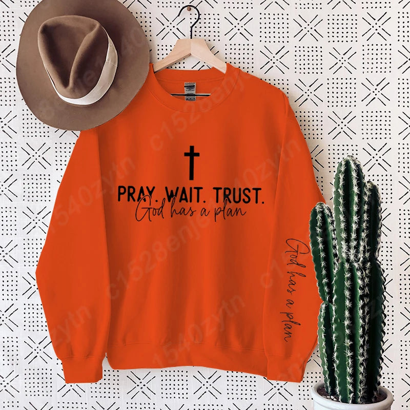 Uplifting Christian Quote Crewneck Sweatshirt, Long Sleeve, Women's Fashion Oversized Sweatshirts, Inspirational Print Pullovers Havre de foi