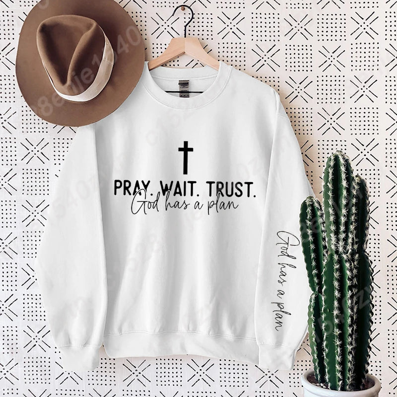Uplifting Christian Quote Crewneck Sweatshirt, Long Sleeve, Women's Fashion Oversized Sweatshirts, Inspirational Print Pullovers Havre de foi