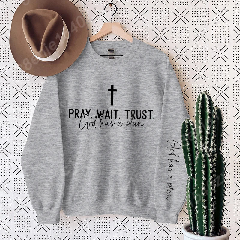 Uplifting Christian Quote Crewneck Sweatshirt, Long Sleeve, Women's Fashion Oversized Sweatshirts, Inspirational Print Pullovers Havre de foi